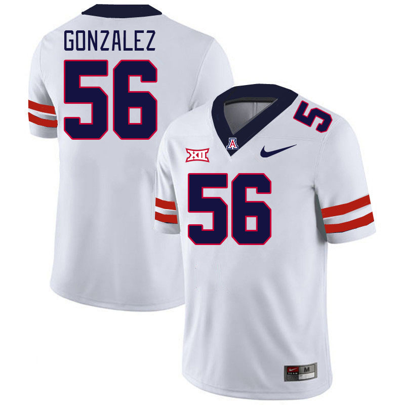 Men #56 Tylen Gonzalez Arizona Wildcats Big 12 Conference College Football Jerseys Stitched-White